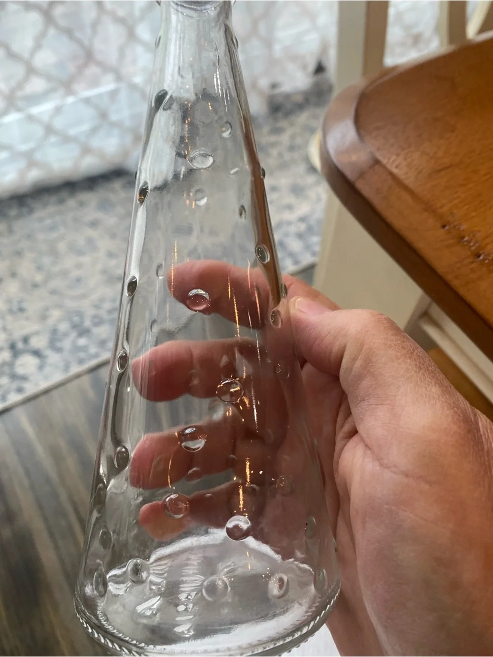IKEA Emma Dafnas Clear Textured Glass Cone Bud Vases - Pair